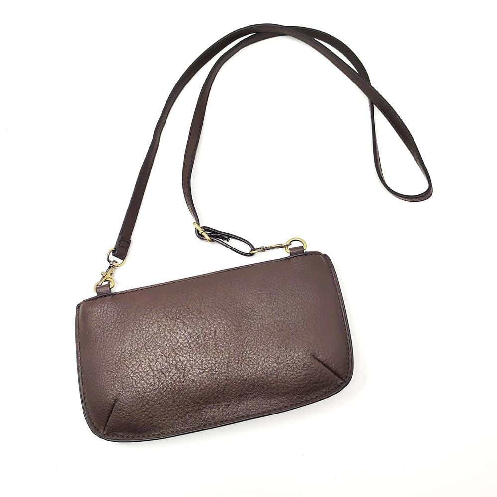 Joy Susan Crossbody Brown Faux Leather Vegan Purse Bag Minimalist Chic Boho - Picture 3 of 9